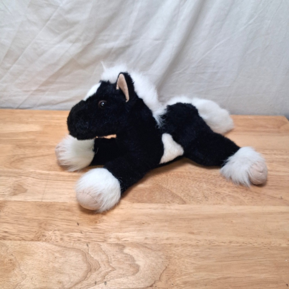 Dan Dee Horse Plush Kids One Size Black White Lying Down Stuffed Animal